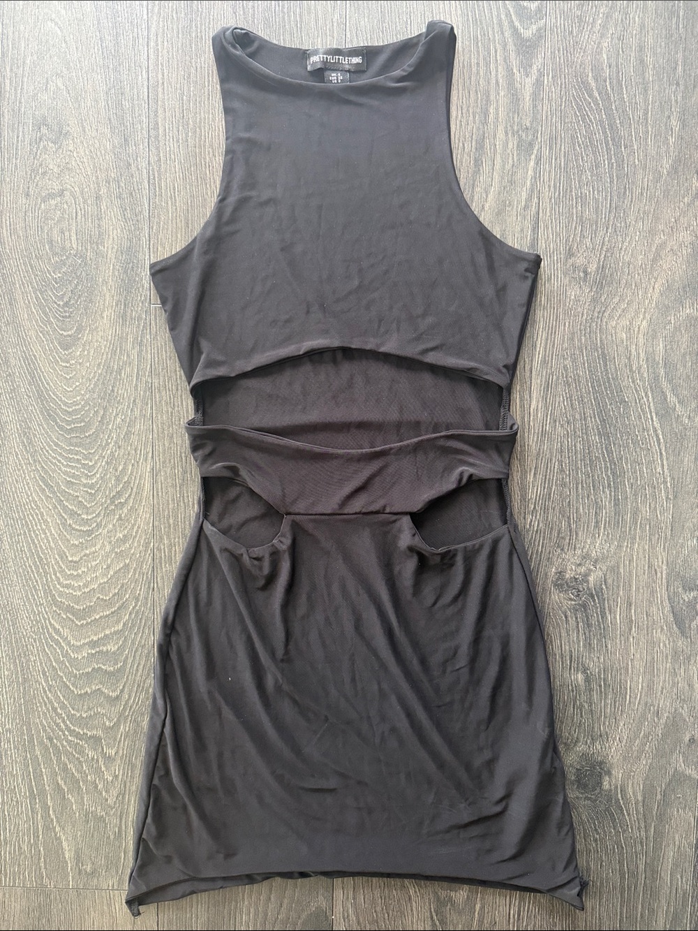 PrettyLittleThing Black Cutout Midi Dress